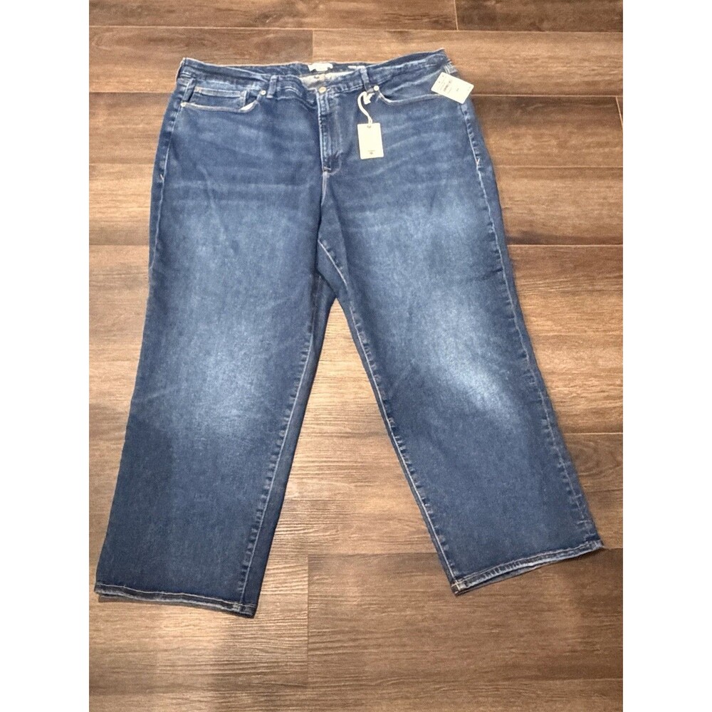 NWT Good American Always Fits Good Legs Straight Jeans Size 28-32 Mid Rise $159